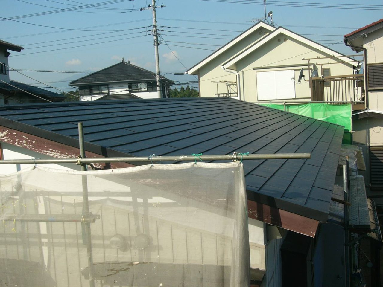 金属屋根への葺き替え施工後