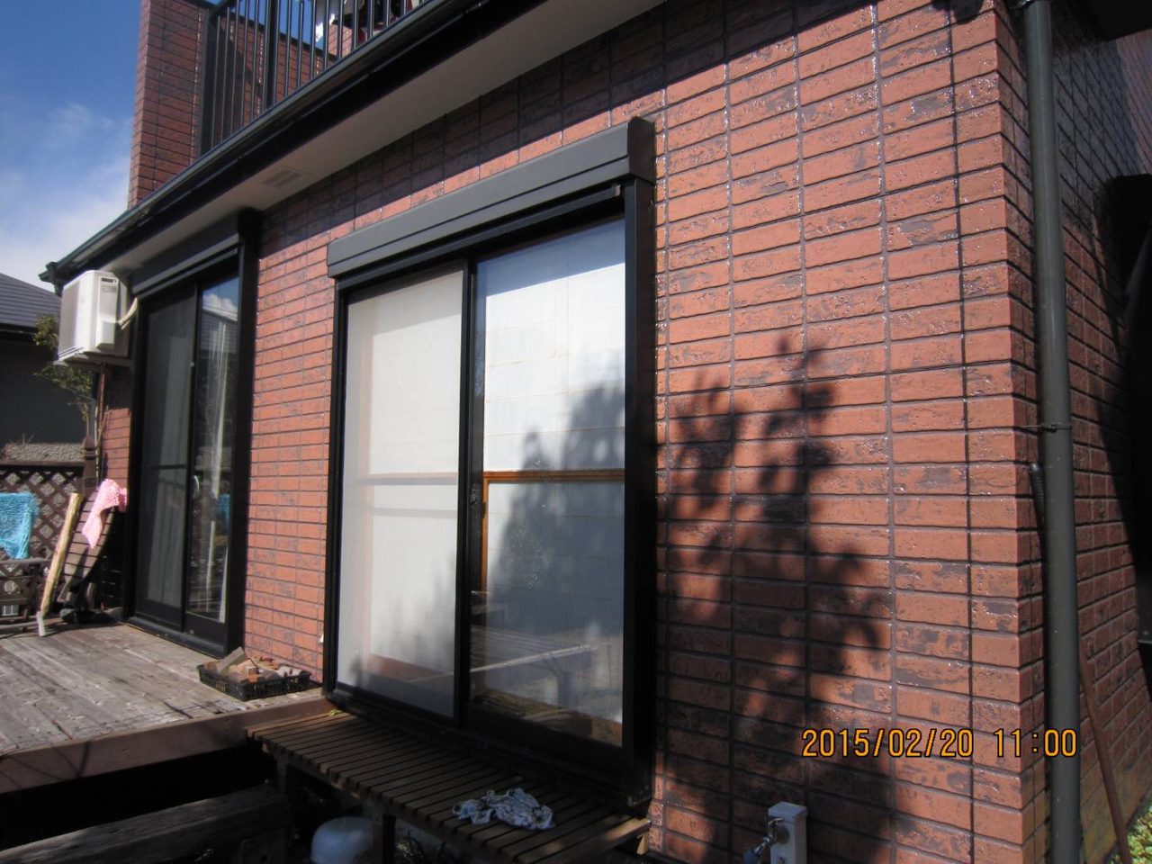 レンガ調タイル外壁のクリア塗装施工後